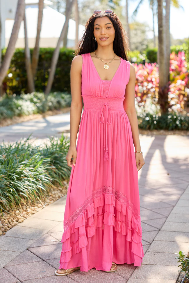 Lucky To Have You Pink Sleeveless Maxi Dress - Image 2
