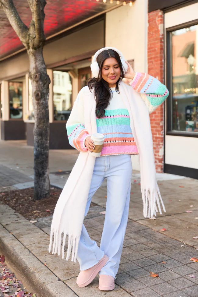 Macy Multi Color Block Crewneck Sweater - Image 4