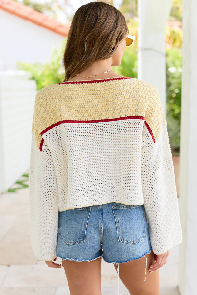 Madi Ivory Strawberry Crewneck Sweater - Image 4