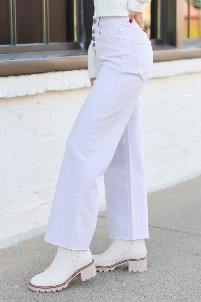 Malia Lilac Purple High Rise Wide Leg Jeans - Image 3