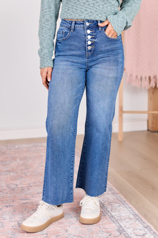 Malia Medium Wash High Rise Wide Leg Jeans