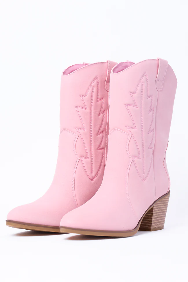 Margo Pink Midi Western Boots - Image 2
