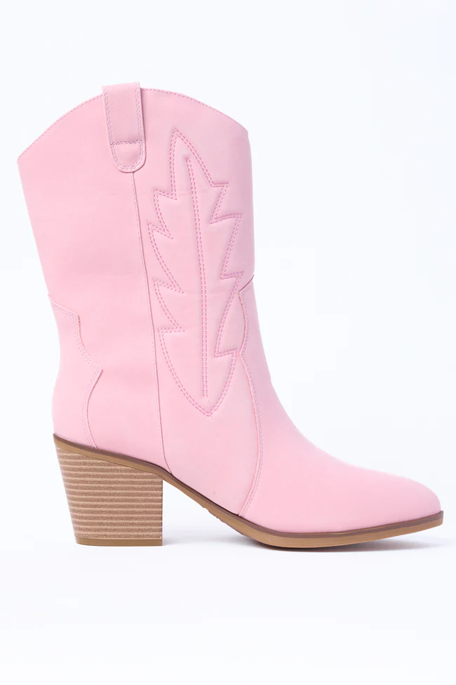 Margo Pink Midi Western Boots - Image 4