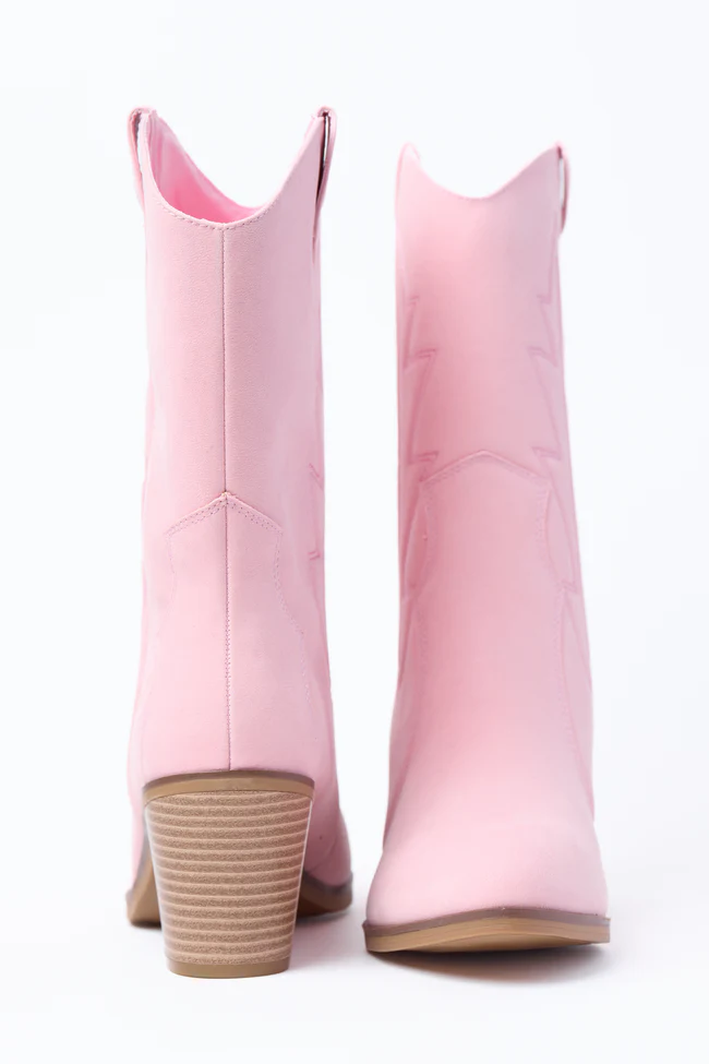 Margo Pink Midi Western Boots - Image 5