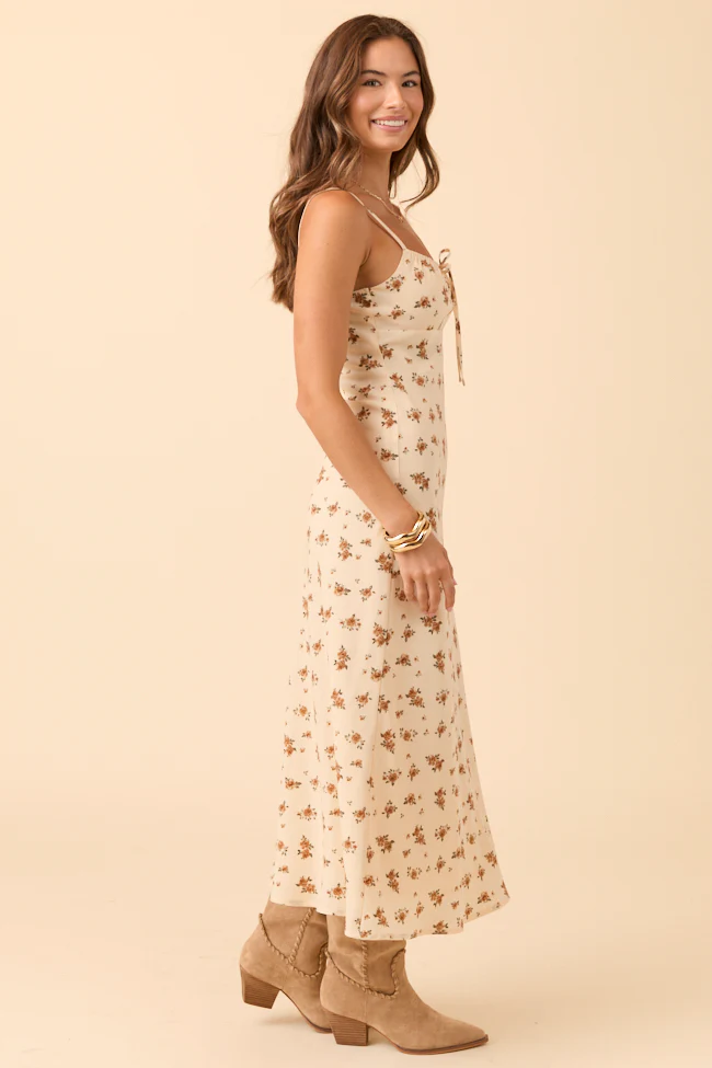Margot Brown Floral Slip Dress FINAL SALE - Image 6