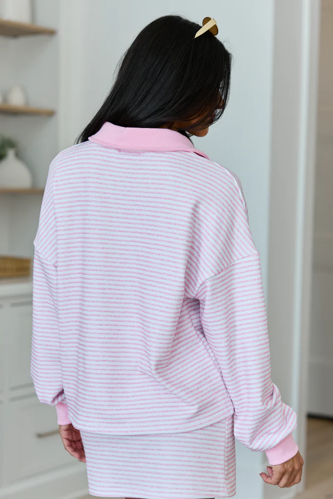 Mattie Pink Striped Sweatshirt - Image 5