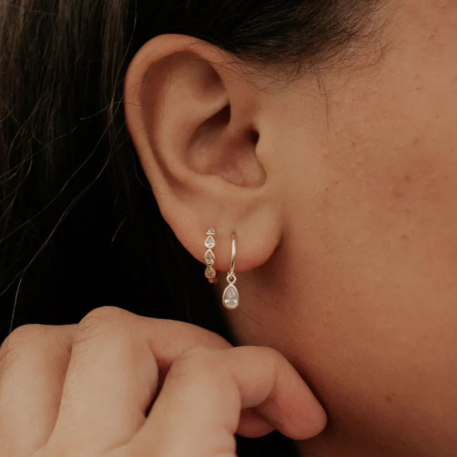 May Raindrop Hoop Earrings - Image 2