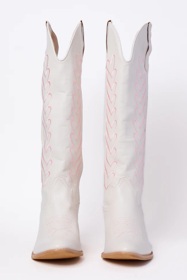 Mila Ivory Heart Cowboy Boots - Image 4