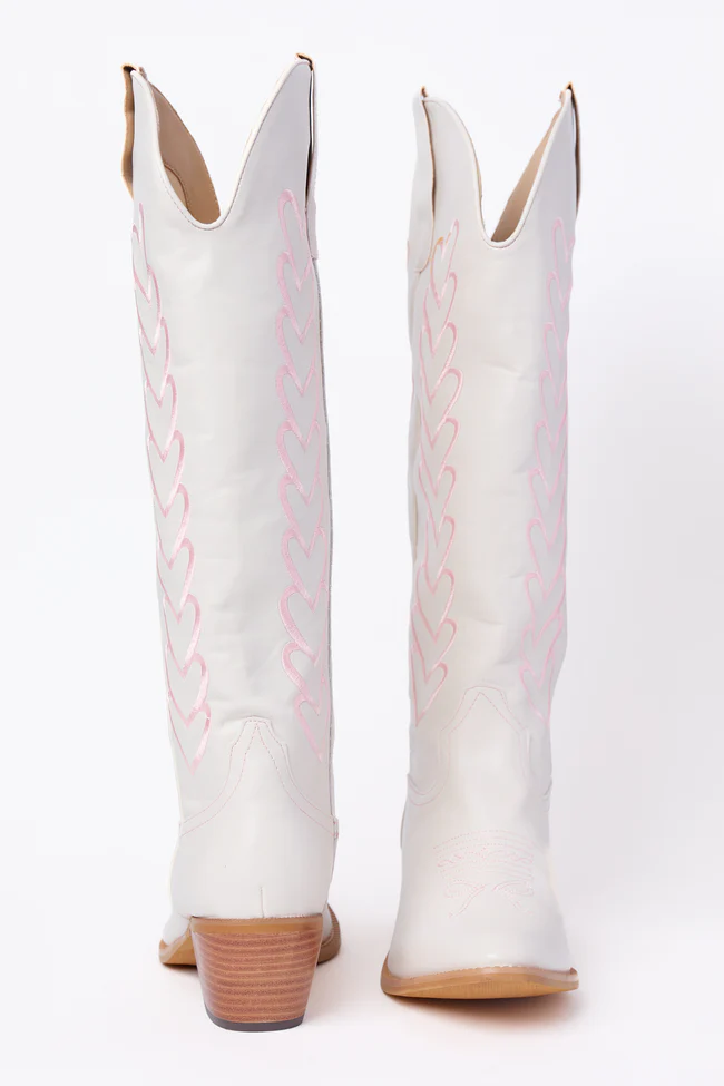 Mila Ivory Heart Cowboy Boots - Image 5