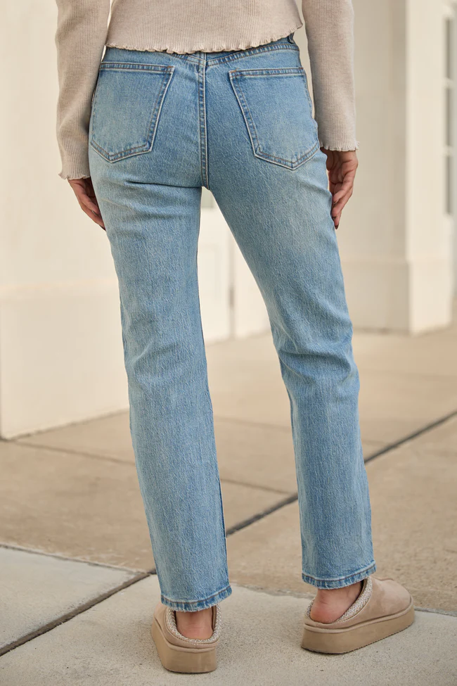 Millie Medium Wash Straight Leg Jeans SALE - Image 4