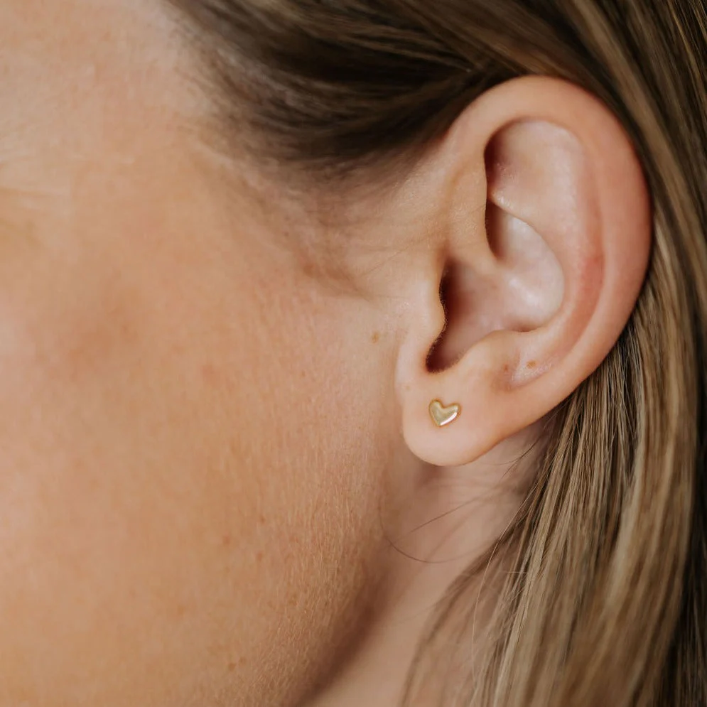 Mini Heart Stud Earrings - Image 2