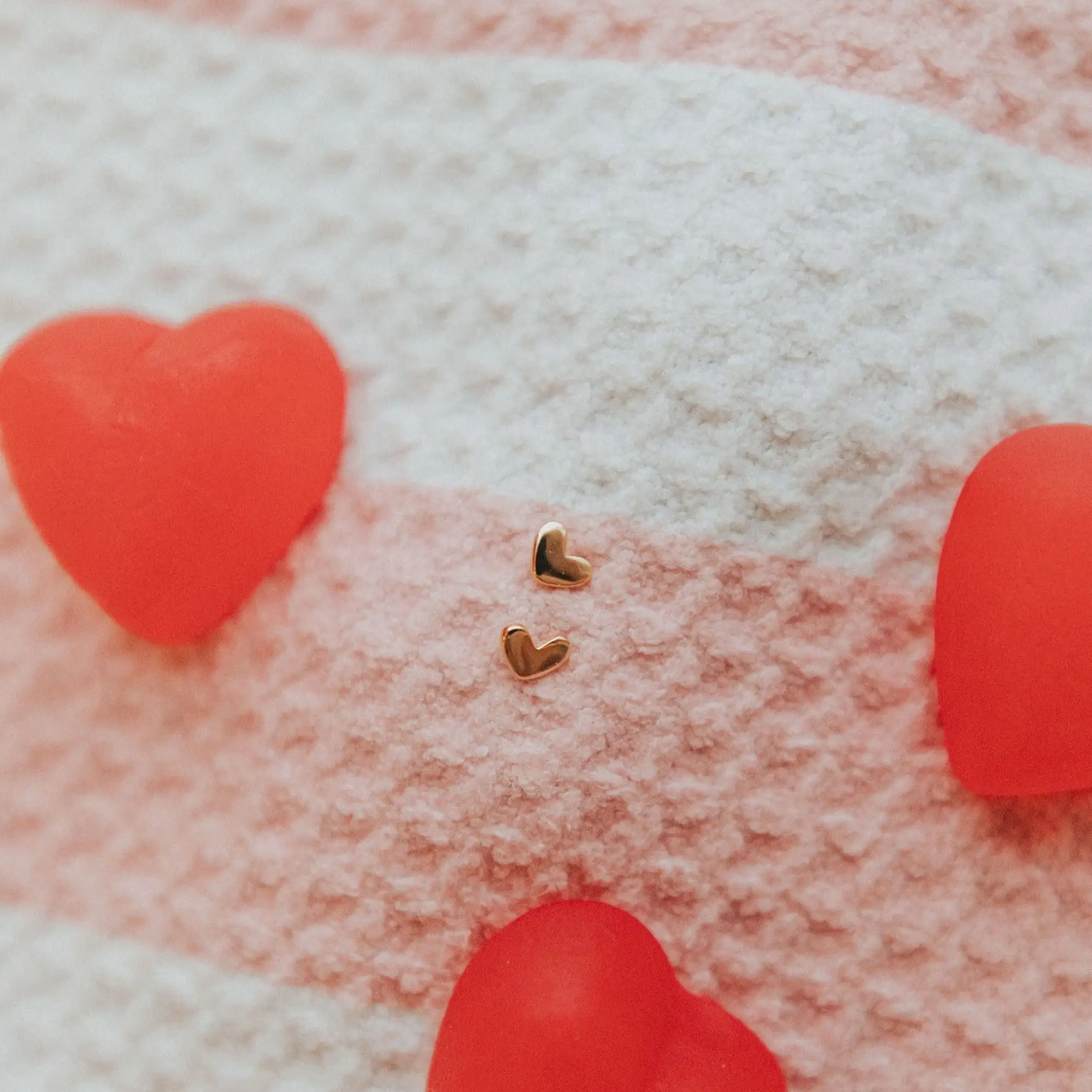 Mini Heart Stud Earrings - Image 4