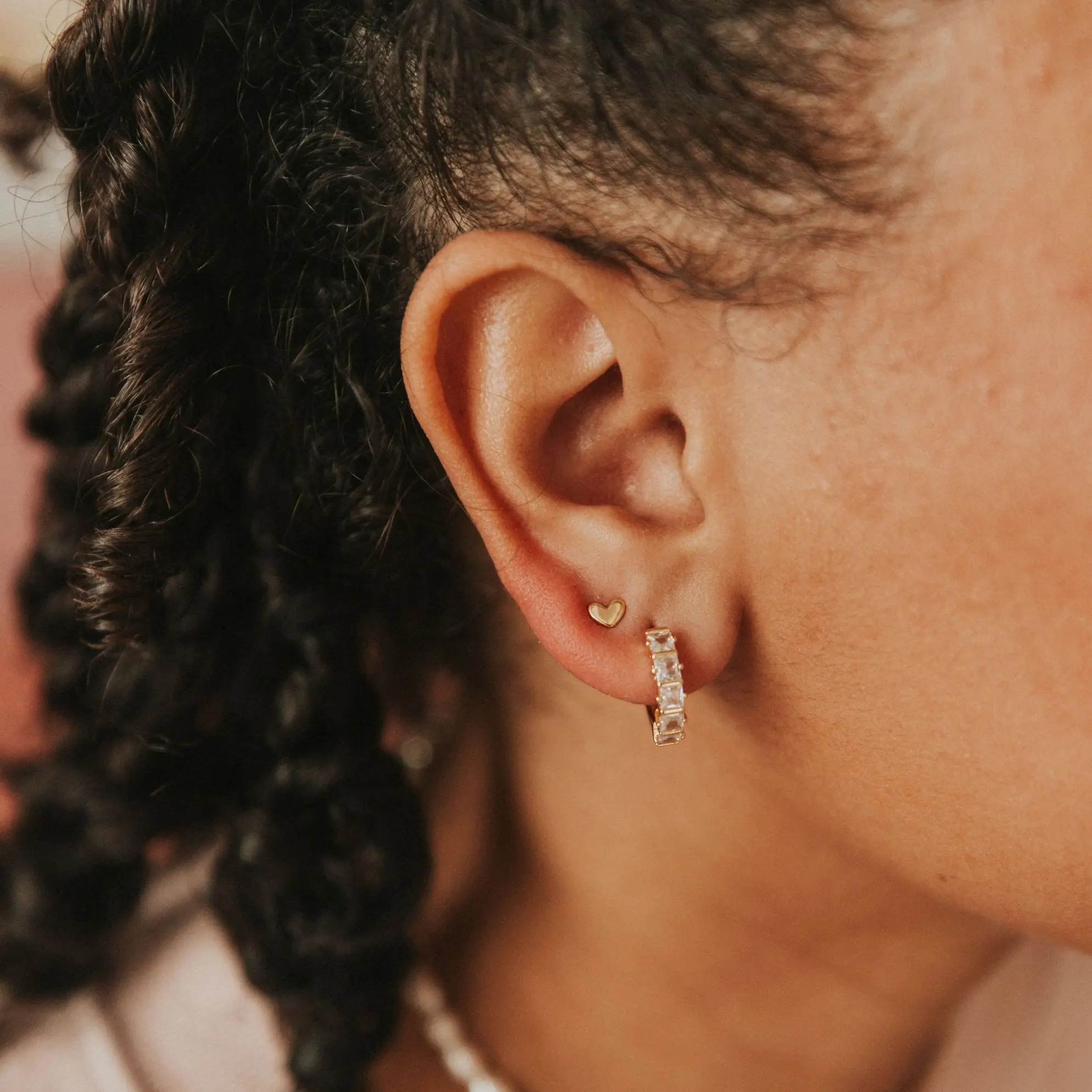 Mini Heart Stud Earrings - Image 5