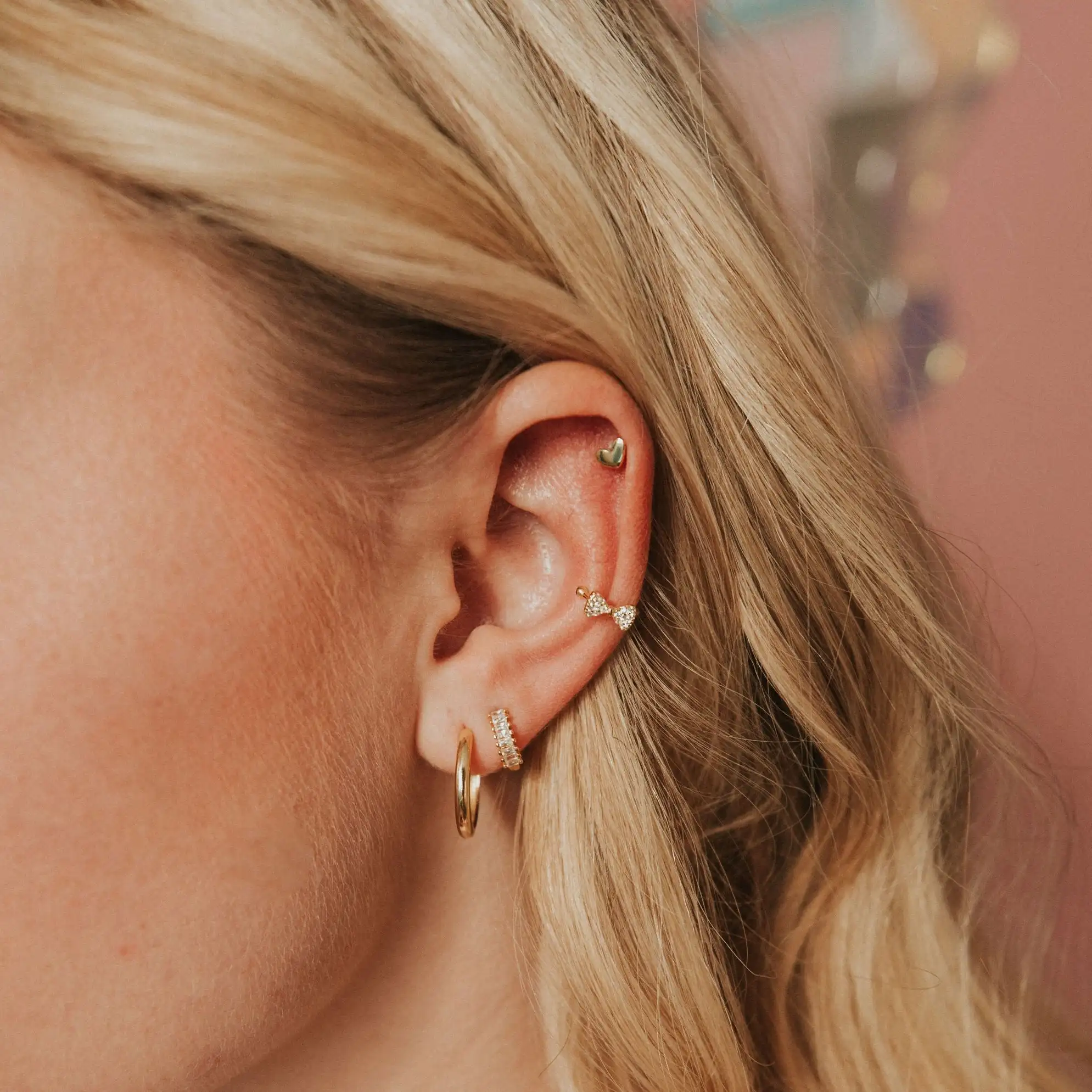 Mini Heart Stud Earrings - Image 7