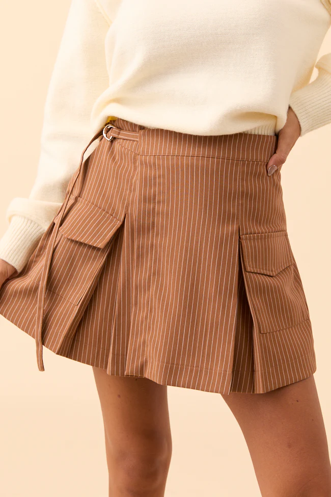 Monty Brown Pleated Mini Skirt FINAL SALE - Image 3