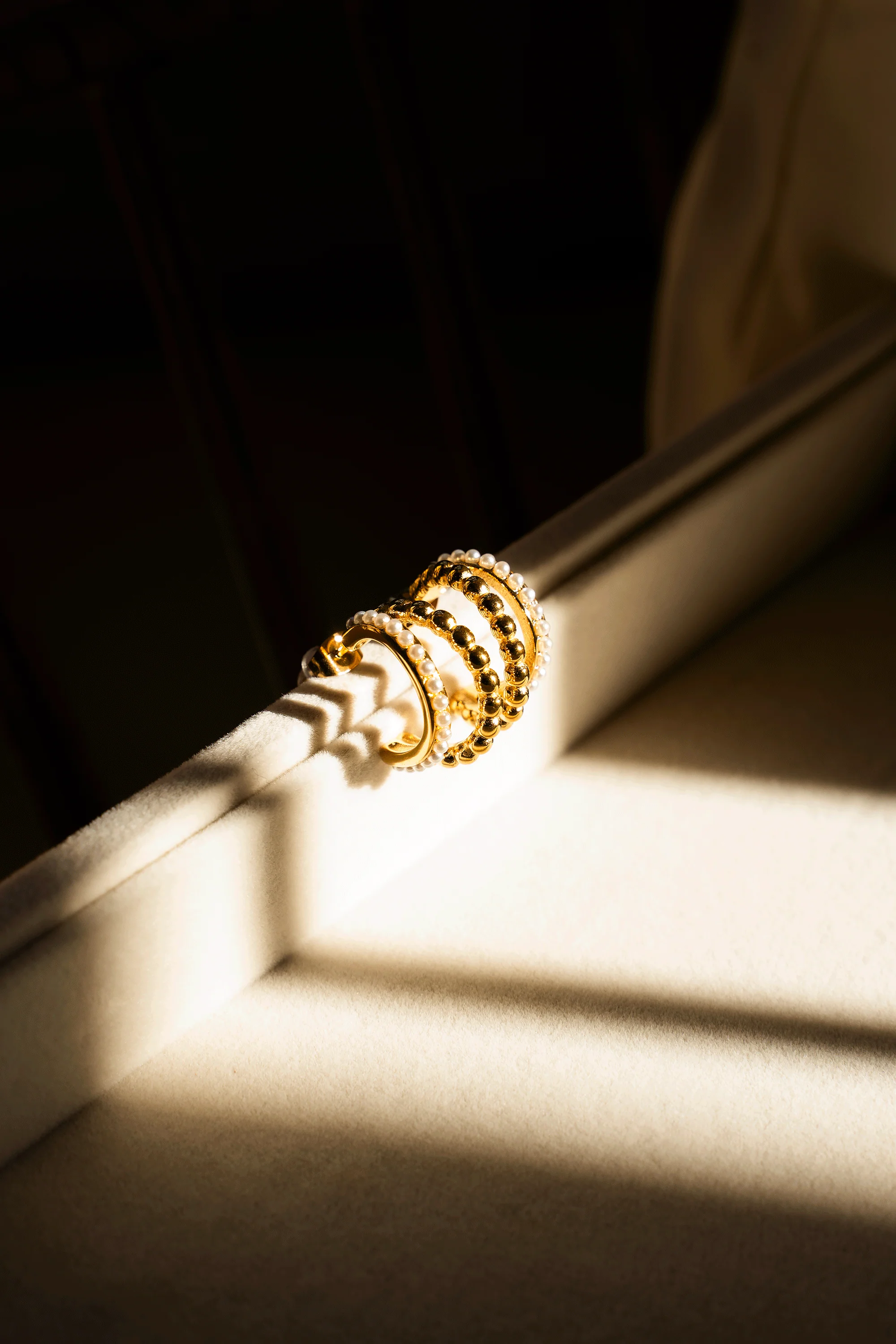 Moti Gold Double Hoops - Image 3