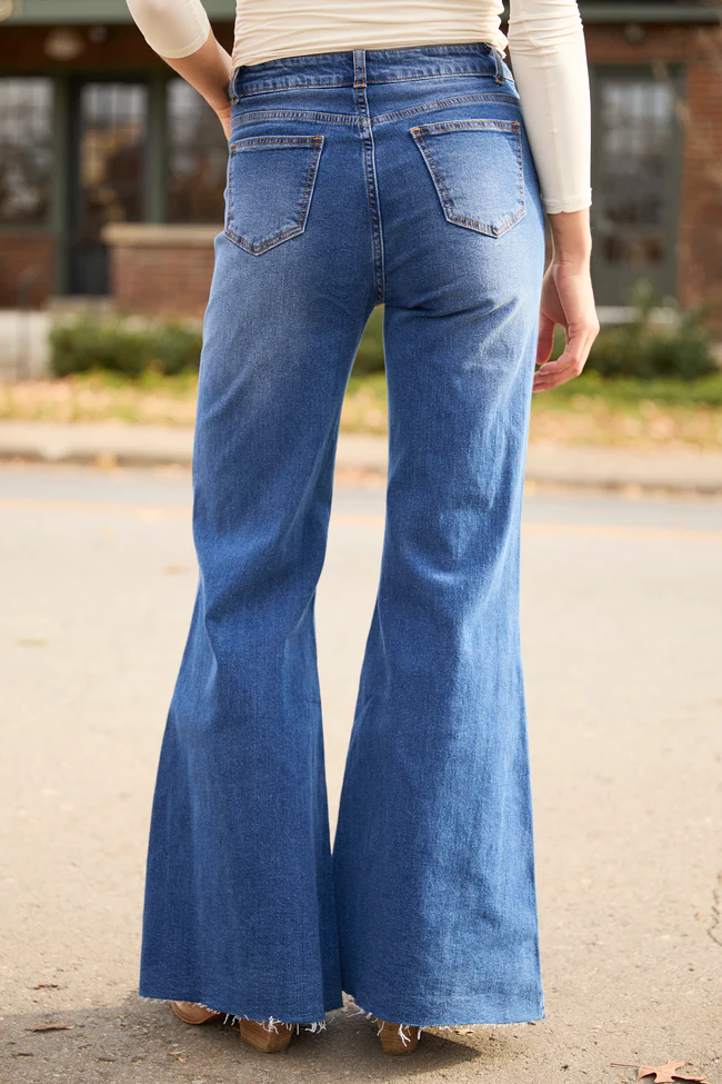 My Favorite Dark Wash Relaxed Flare Jeans SALE - Image 4