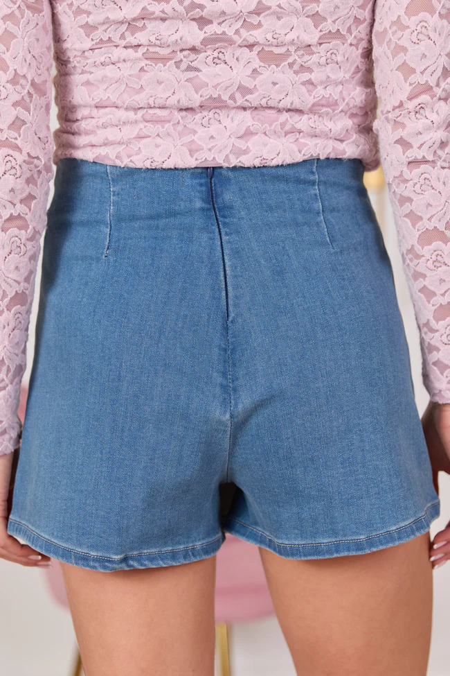 My Favorite Dark Wash Side Slit Denim Skort - Image 4