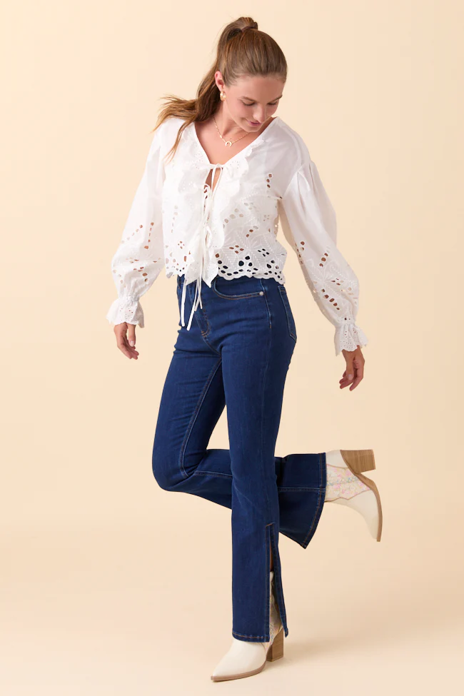 My Favorite Dark Wash Slit Hem Jeans FINAL SALE