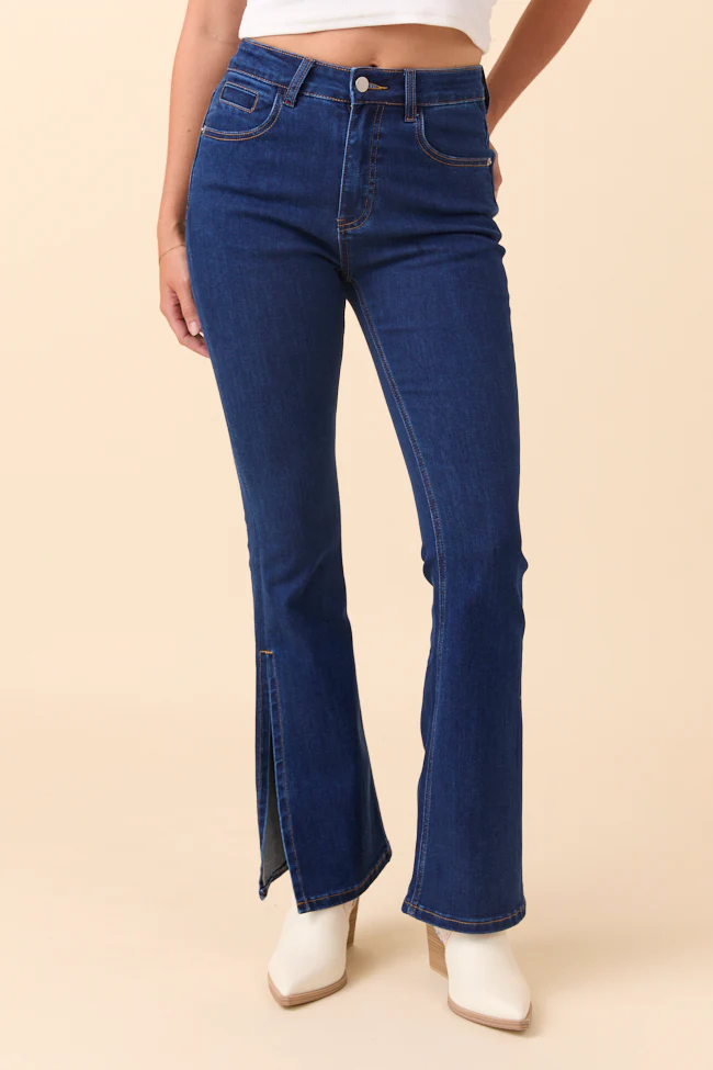 My Favorite Dark Wash Slit Hem Jeans FINAL SALE - Image 3