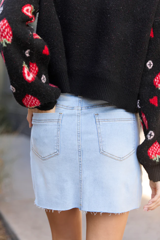 My Favorite Light Wash Pocket Detail Skirt FINAL SALE - Image 4
