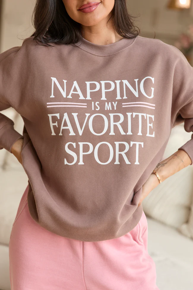Napping Mocha Graphic Sweatshirt - Image 3