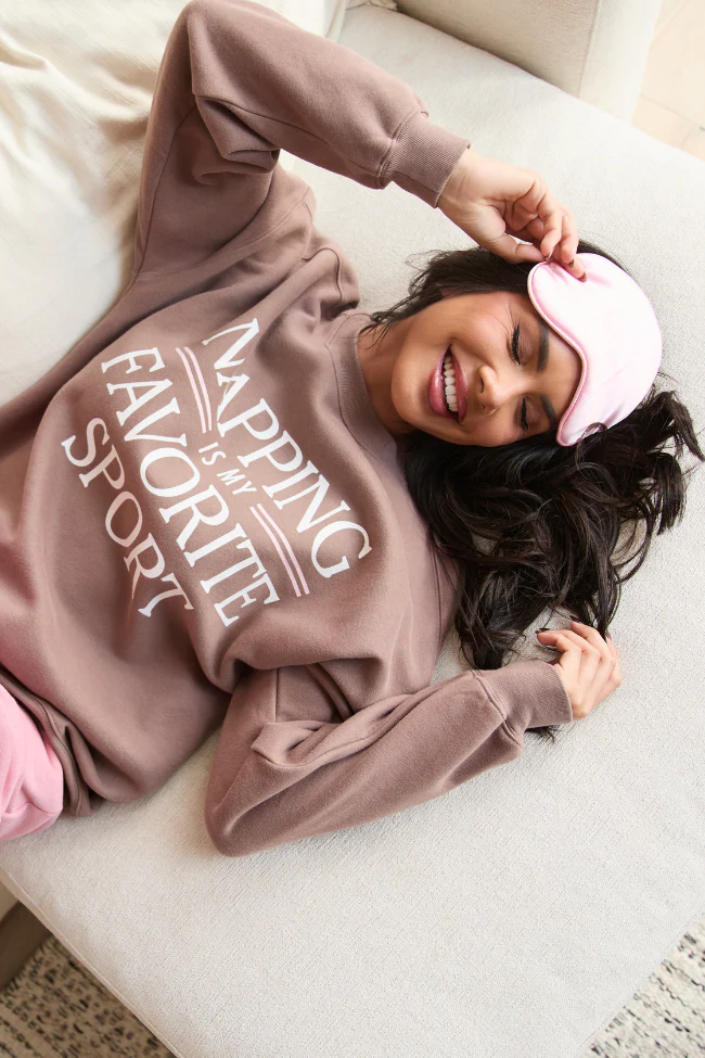 Napping Mocha Graphic Sweatshirt - Image 4