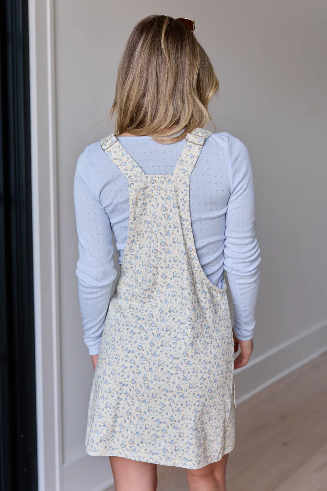 Chase Blue Floral Overall Dress - Image 4