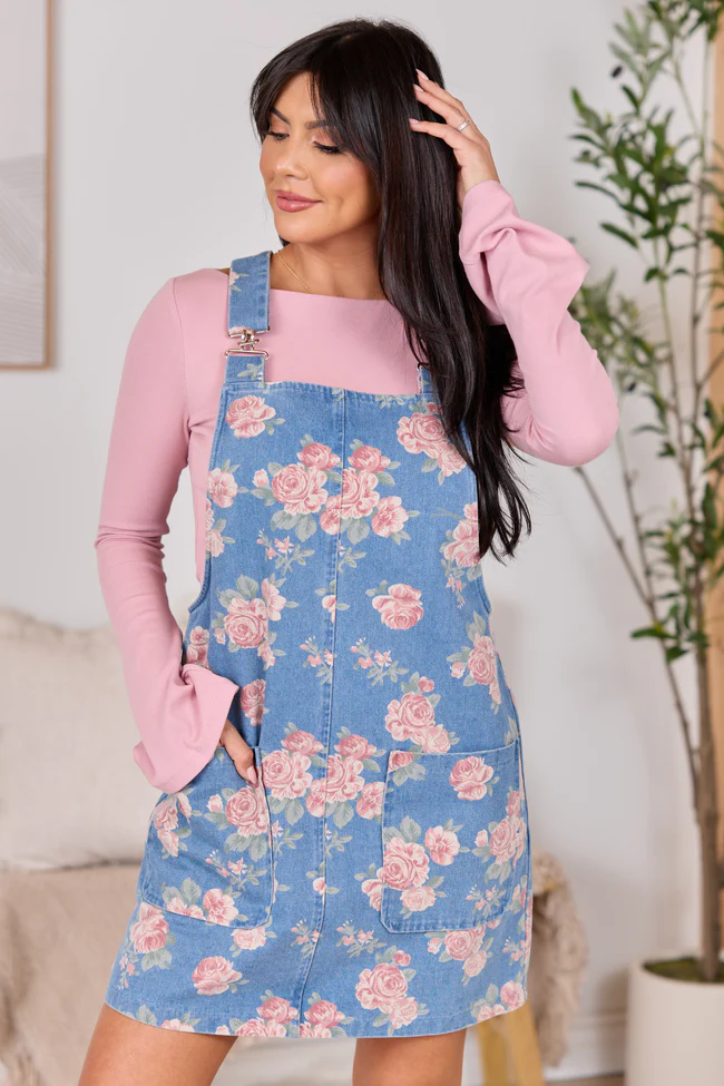 Chase Pink Rose Overall Dress - Image 2
