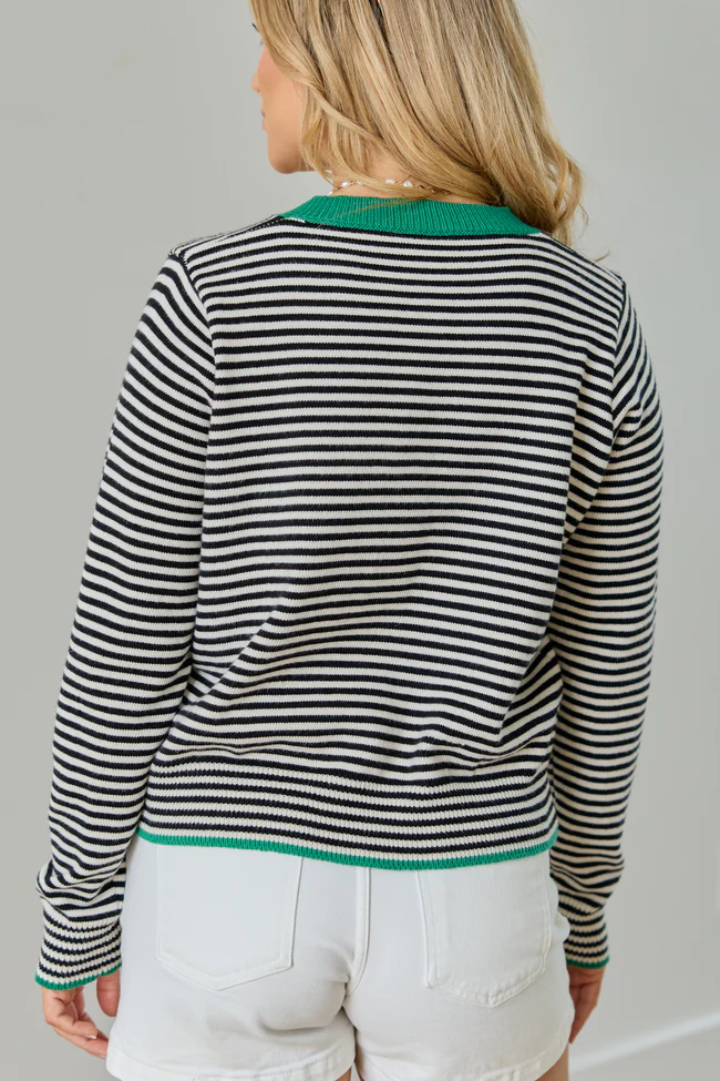 Patricia Green Trim Striped Cardigan - Image 5