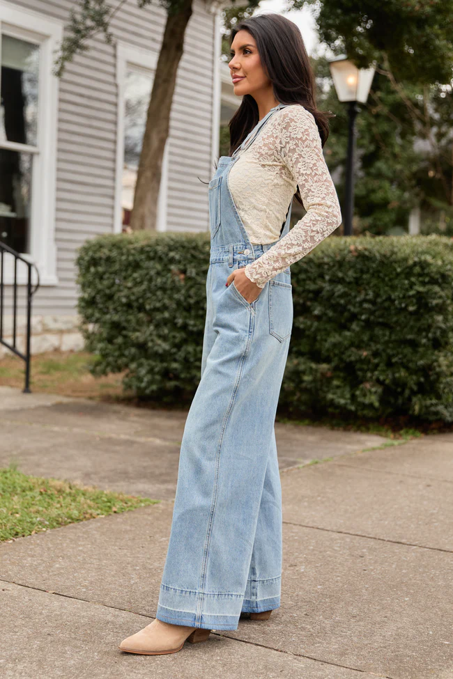 Nicole Medium Wash Overalls - Image 3