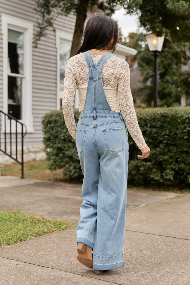 Nicole Medium Wash Overalls - Image 4