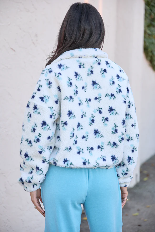 Noah Blue Floral Sherpa Pullover FINAL SALE - Image 5