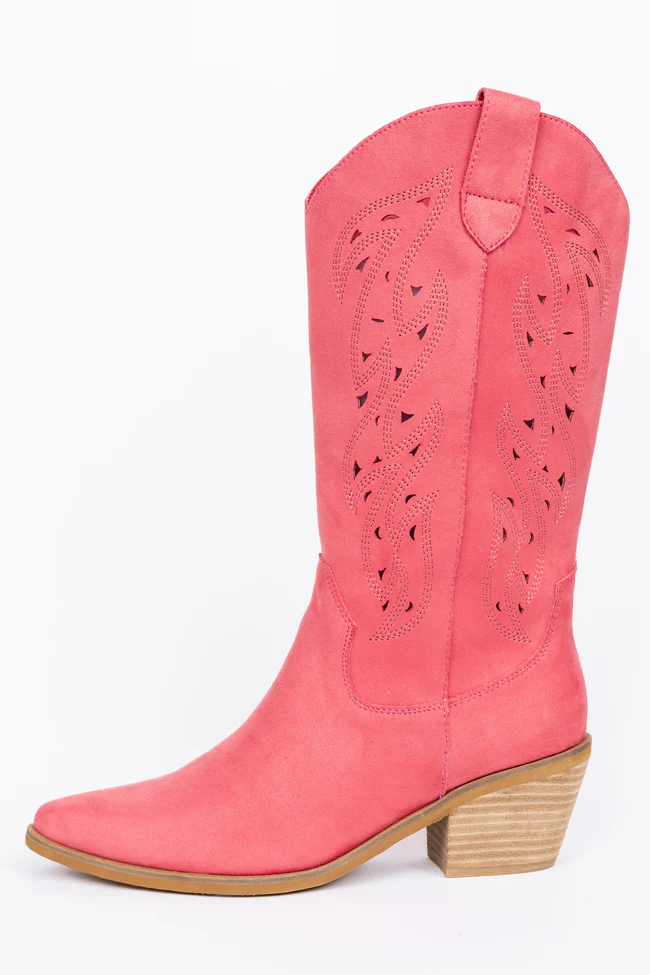 Olivia Cutout Coral Cowboy Boots - Image 6