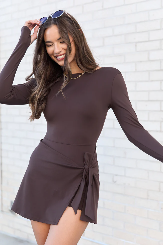 On My Terms Brown Active Dress FINAL SALE