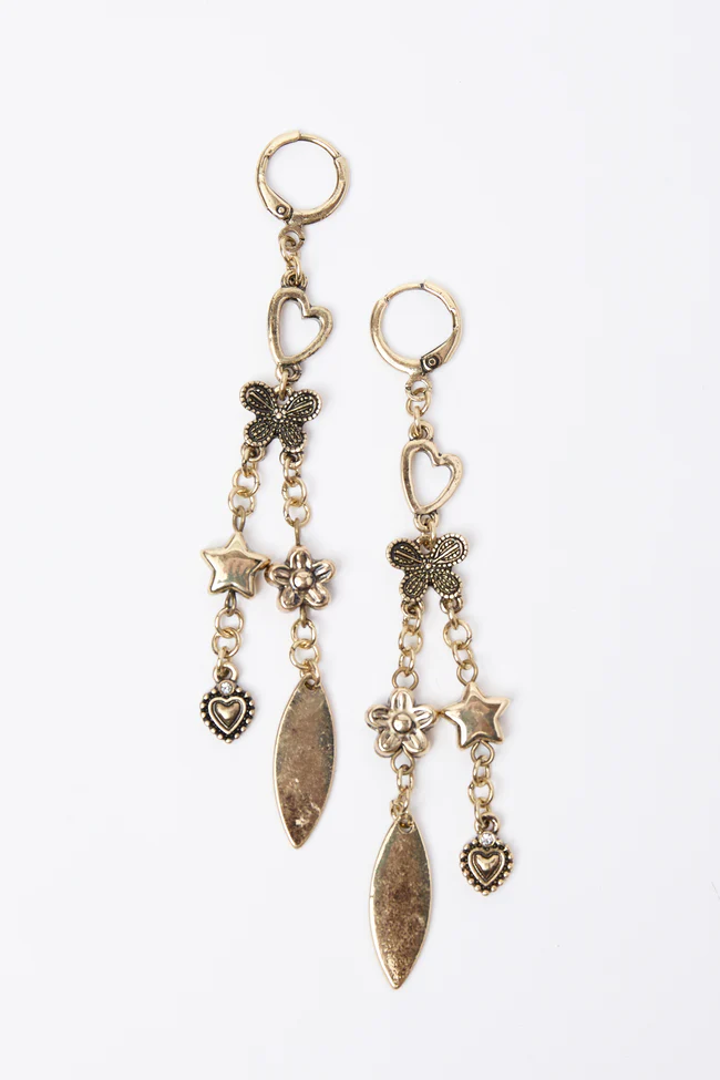 Owen Gold Linear Earrings - Image 2
