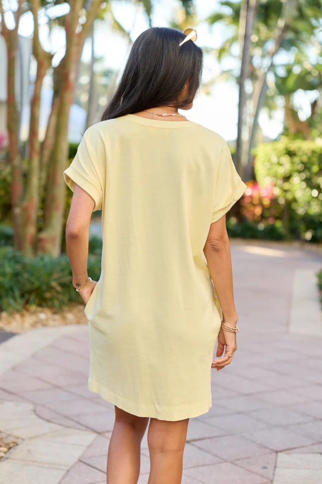 Paola Yellow T-Shirt Dress - Image 4