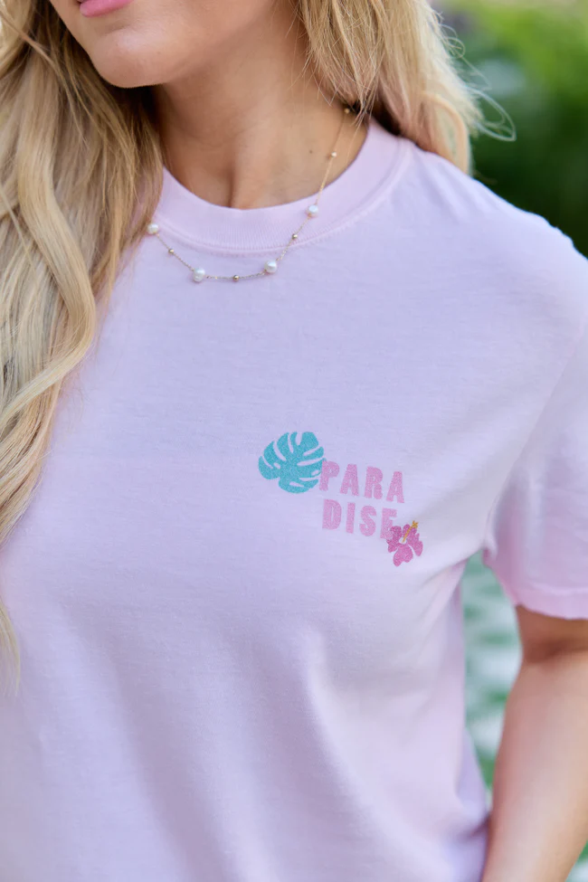 Paradise Light Pink Graphic Tee - Image 2