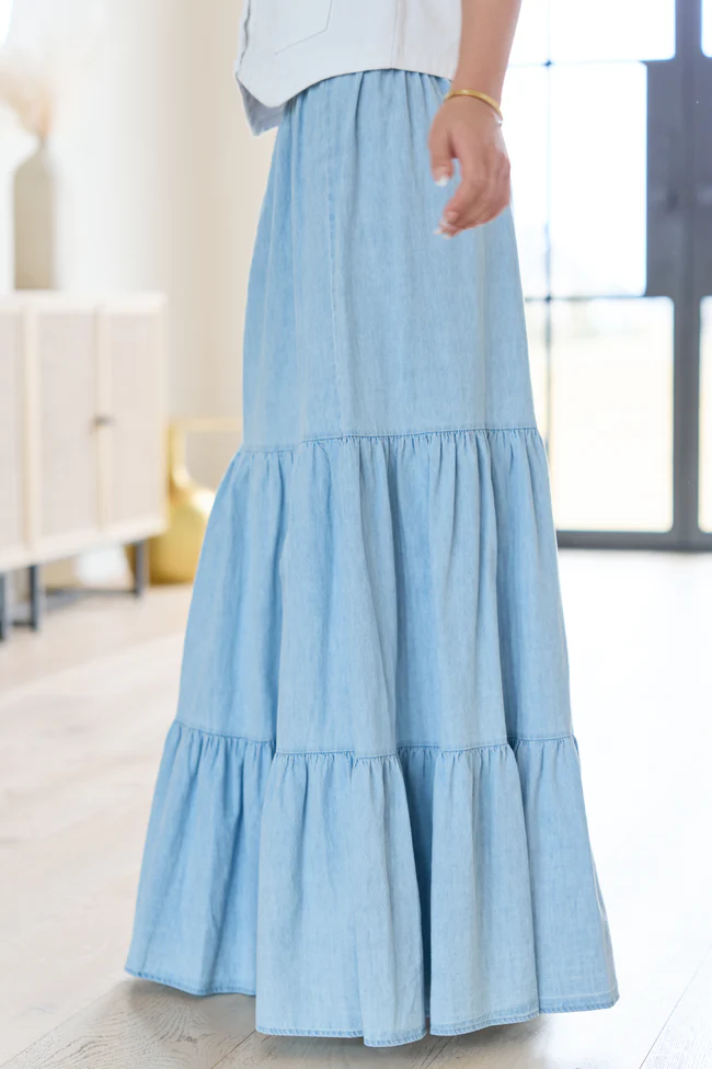 Patricia Chambray Maxi Skirt - Image 3