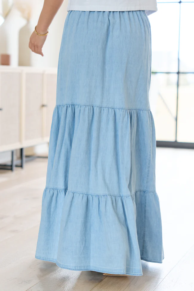 Patricia Chambray Maxi Skirt - Image 4