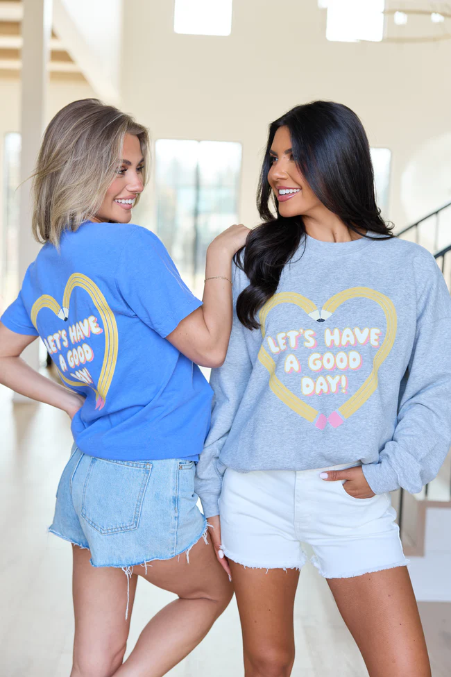Pencil Heart Light Grey Graphic Sweatshirt - Image 4