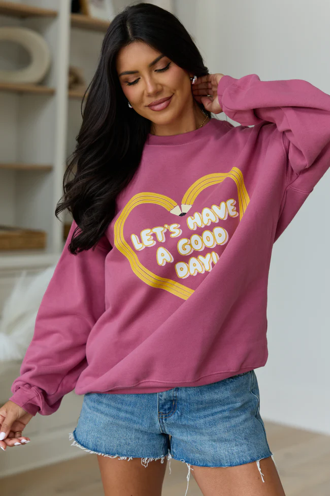 Pencil Heart Rose Graphic Sweatshirt - Image 4
