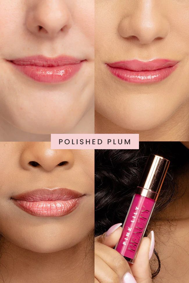 Pink Lily Beauty Blooming Gloss Tinted Lip Oil - Polished Plum FINAL SALE - Image 3