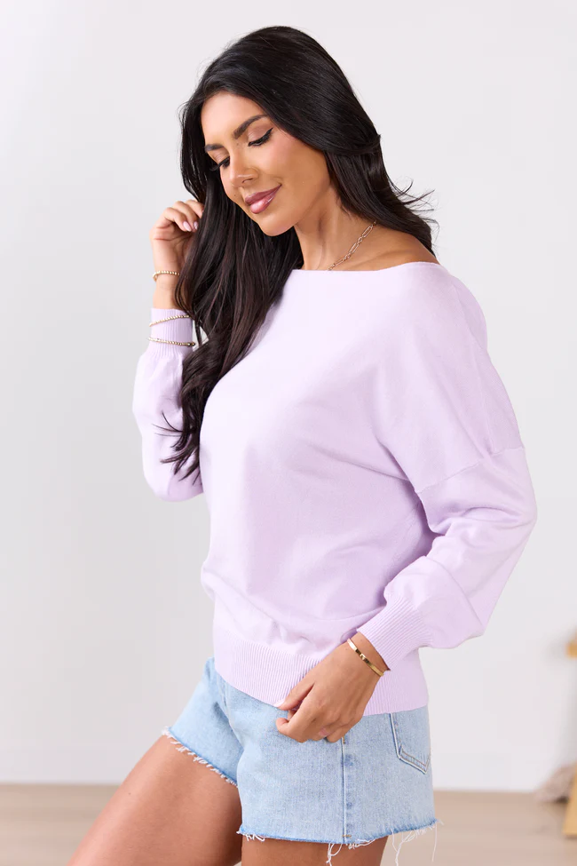 Preslee Lavender Slouchy Top - Image 3