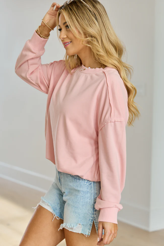 Prestyn Pink Bubble Long Sleeve Top - Image 5