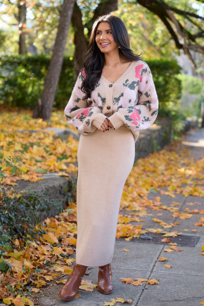 Priya Tan Sweater Maxi Skirt FINAL SALE