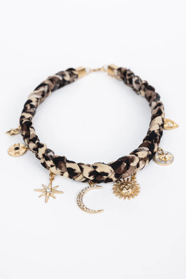 Ramona Leopard Scarf Charm Necklace - Image 2