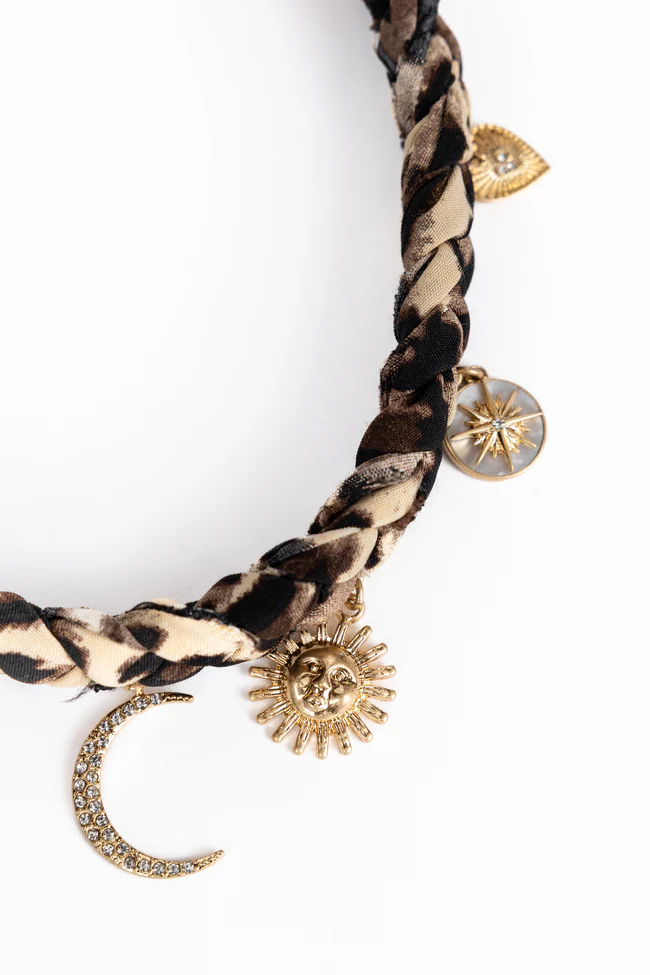 Ramona Leopard Scarf Charm Necklace - Image 3