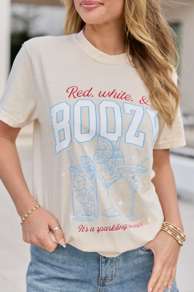 Red, White, & Boozy Ivory Graphic Tee - Image 2