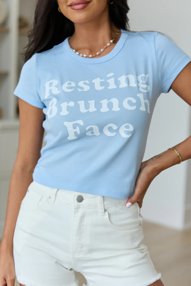 Resting Brunch Face Blue Baby Graphic Tee - Image 2